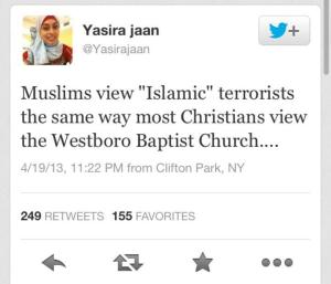 Yasira Jaan on WBC tweet
