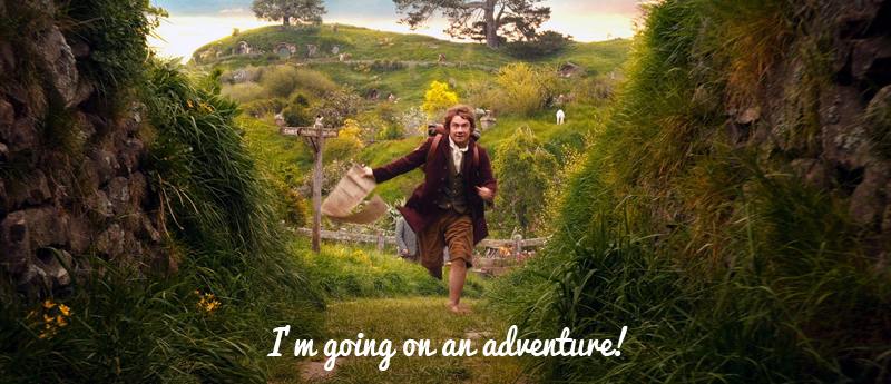 Bilbo Baggins adventure with quote